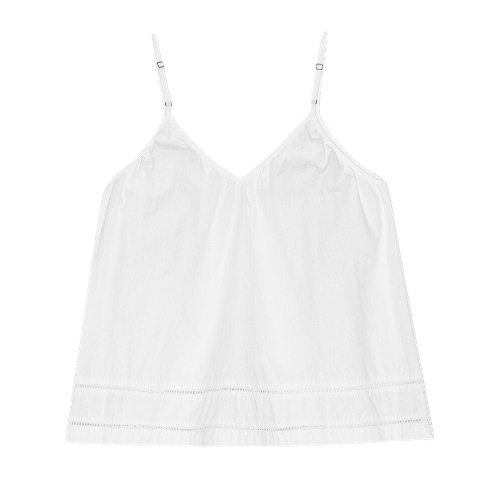 Sunshine poplin top - hvid
